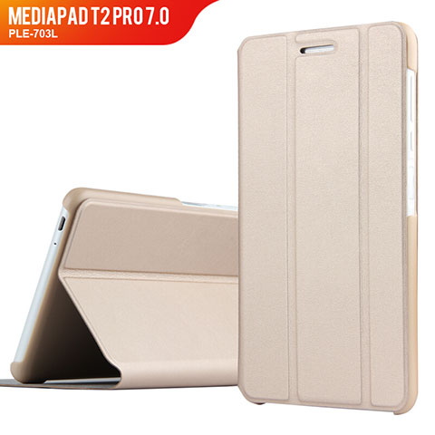 Schutzhülle Stand Tasche Leder für Huawei MediaPad T2 Pro 7.0 PLE-703L Gold