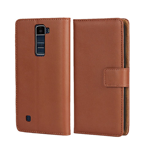 Schutzhülle Stand Tasche Leder für LG K7 Braun