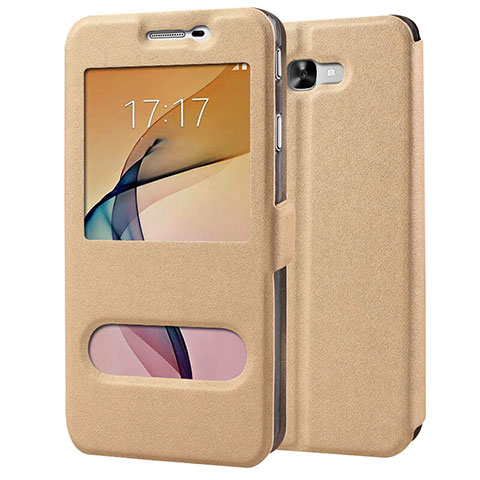 Schutzhülle Stand Tasche Leder für Samsung Galaxy On7 (2016) G6100 Gold