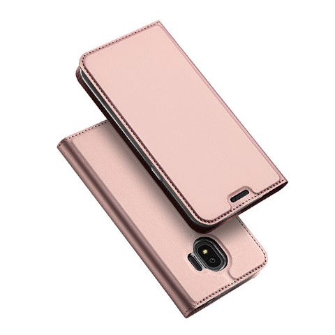 Schutzhülle Stand Tasche Leder L01 für Samsung Galaxy J2 Pro (2018) J250F Rosegold