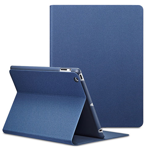 Schutzhülle Stand Tasche Leder L02 für Apple iPad 3 Blau