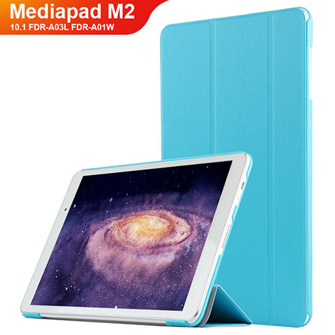 Schutzhülle Stand Tasche Leder L02 für Huawei MediaPad M2 10.1 FDR-A03L FDR-A01W Hellblau