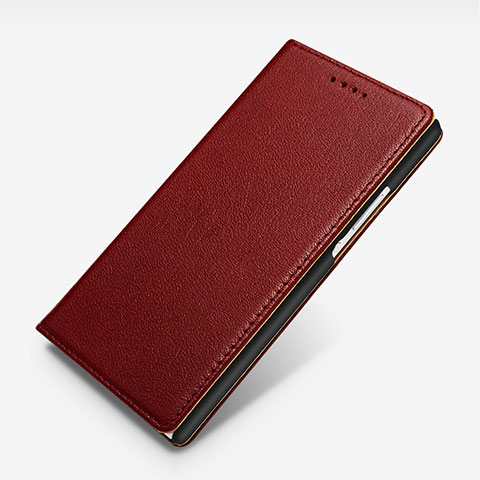 Schutzhülle Stand Tasche Leder L02 für Huawei P7 Dual SIM Rot