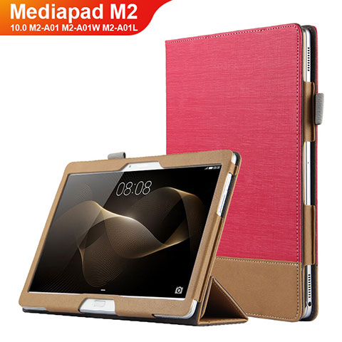Schutzhülle Stand Tasche Leder L03 für Huawei MediaPad M2 10.0 M2-A01 M2-A01W M2-A01L Rot