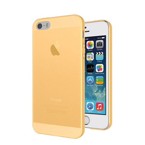 Schutzhülle Ultra Dünn Tasche Durchsichtig Transparent Matt für Apple iPhone 5S Gold