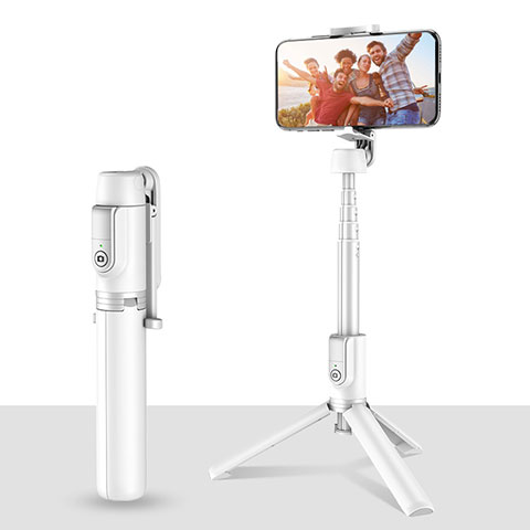 Selfie Stick Stange Stativ Bluetooth Teleskop Universal T28 Weiß