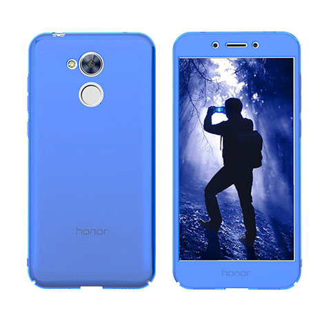 Silikon Hülle Flip Schutzhülle Durchsichtig Transparent Tasche für Huawei Honor 6A Blau