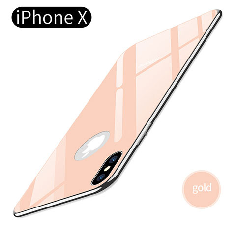 Silikon Hülle Gummi Schutzhülle Spiegel für Apple iPhone Xs Gold