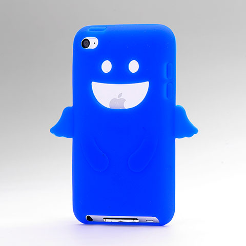 Silikon Hülle Handyhülle Gummi Schutzhülle Engel für Apple iPod Touch 4 Blau