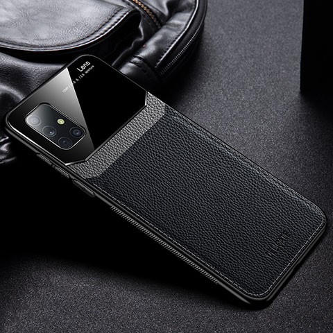 Silikon Hülle Handyhülle Gummi Schutzhülle Flexible Leder Tasche FL1 für Samsung Galaxy M51 Schwarz
