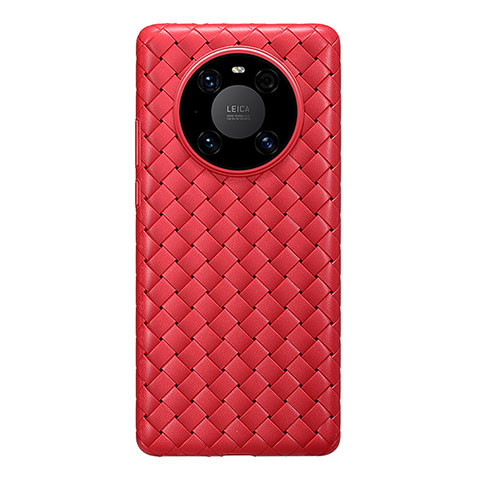 Silikon Hülle Handyhülle Gummi Schutzhülle Flexible Leder Tasche für Huawei Mate 40E 4G Rot
