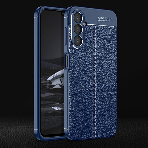 Silikon Hülle Handyhülle Gummi Schutzhülle Flexible Leder Tasche für Samsung Galaxy A14 5G Blau