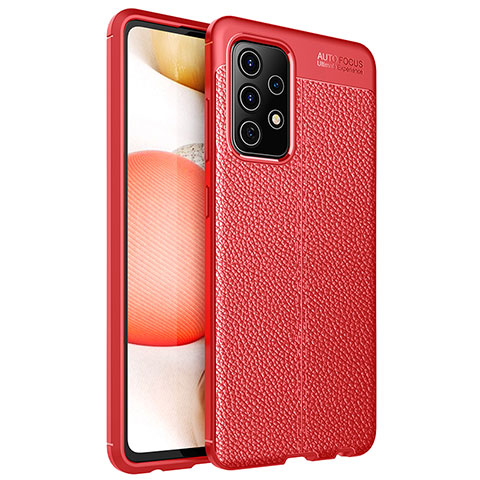 Silikon Hülle Handyhülle Gummi Schutzhülle Flexible Leder Tasche für Samsung Galaxy A52 5G Rot