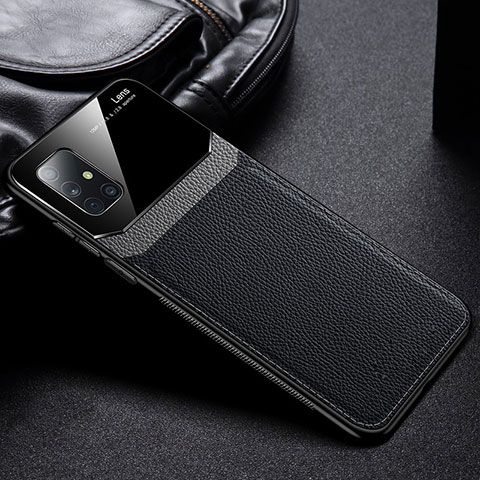 Silikon Hülle Handyhülle Gummi Schutzhülle Flexible Leder Tasche für Samsung Galaxy A71 5G Schwarz