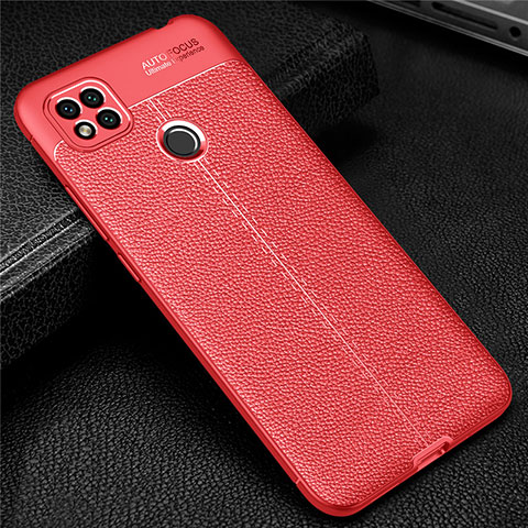 Silikon Hülle Handyhülle Gummi Schutzhülle Flexible Leder Tasche für Xiaomi Redmi 9 India Rot