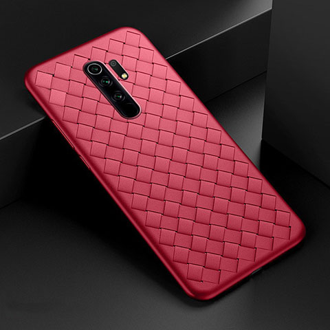 Silikon Hülle Handyhülle Gummi Schutzhülle Flexible Leder Tasche für Xiaomi Redmi 9 Rot