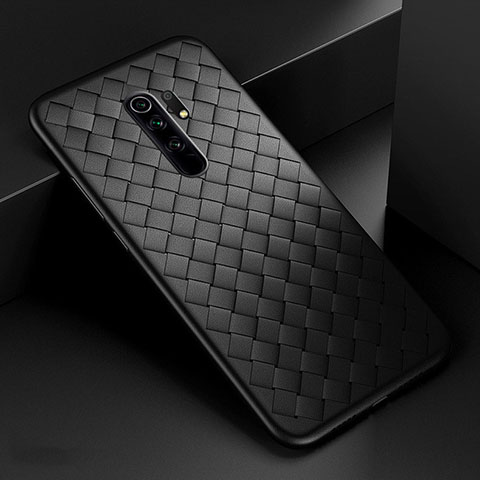 Silikon Hülle Handyhülle Gummi Schutzhülle Flexible Leder Tasche für Xiaomi Redmi 9 Schwarz