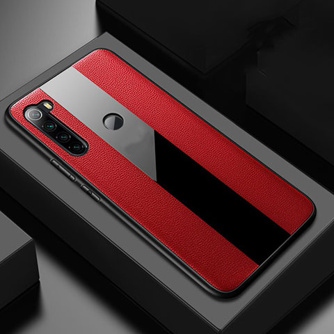 Silikon Hülle Handyhülle Gummi Schutzhülle Flexible Leder Tasche H01 für Xiaomi Redmi Note 8 (2021) Rot