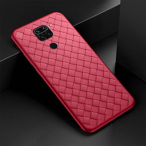 Silikon Hülle Handyhülle Gummi Schutzhülle Flexible Leder Tasche H01 für Xiaomi Redmi Note 9 Rot