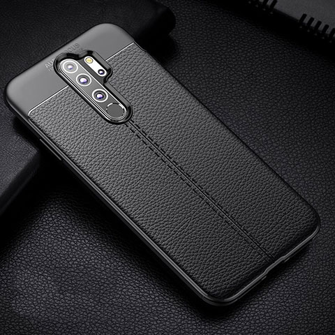 Silikon Hülle Handyhülle Gummi Schutzhülle Flexible Leder Tasche H03 für Xiaomi Redmi Note 8 Pro Schwarz