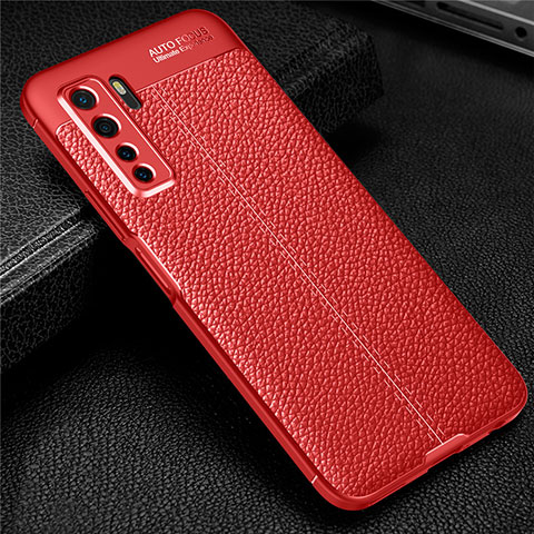 Silikon Hülle Handyhülle Gummi Schutzhülle Flexible Leder Tasche S04 für Huawei P40 Lite 5G Rot