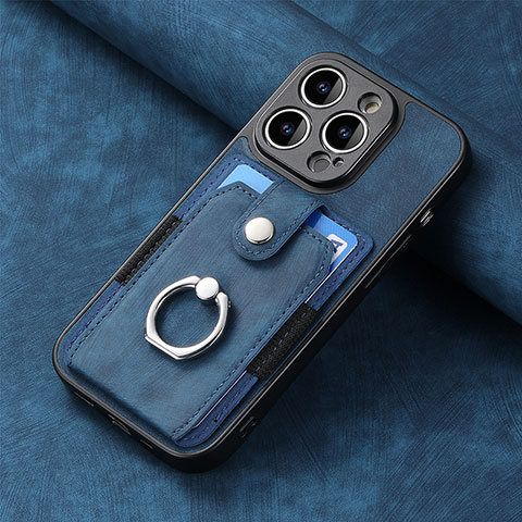 Silikon Hülle Handyhülle Gummi Schutzhülle Flexible Leder Tasche SD11 für Apple iPhone 13 Pro Blau