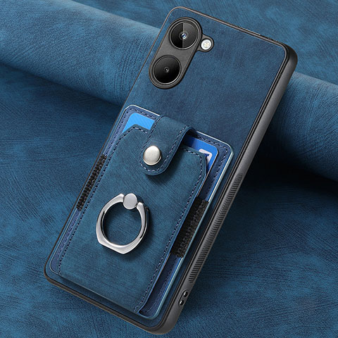 Silikon Hülle Handyhülle Gummi Schutzhülle Flexible Leder Tasche SD2 für Realme 10 4G Blau