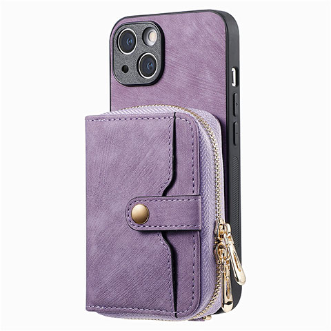 Silikon Hülle Handyhülle Gummi Schutzhülle Flexible Leder Tasche SD3 für Apple iPhone 14 Helles Lila