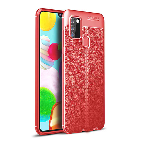Silikon Hülle Handyhülle Gummi Schutzhülle Flexible Leder Tasche WL1 für Samsung Galaxy A21s Rot