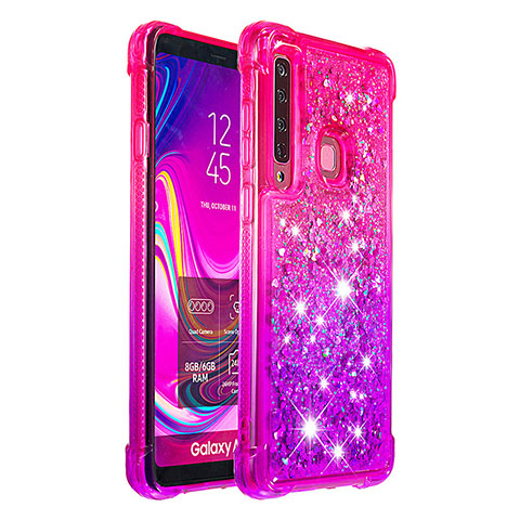 Silikon Hülle Handyhülle Gummi Schutzhülle Flexible Tasche Bling-Bling S02 für Samsung Galaxy A9 Star Pro Pink