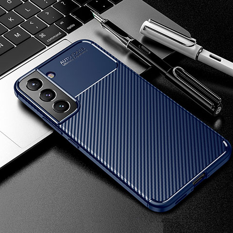 Silikon Hülle Handyhülle Gummi Schutzhülle Flexible Tasche Köper A01 für Samsung Galaxy S21 Plus 5G Blau