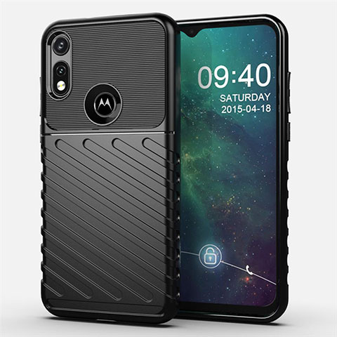Silikon Hülle Handyhülle Gummi Schutzhülle Flexible Tasche Köper für Motorola Moto E (2020) Schwarz