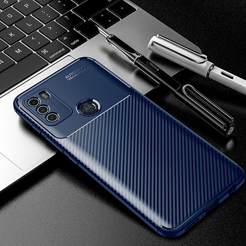Silikon Hülle Handyhülle Gummi Schutzhülle Flexible Tasche Köper für Motorola Moto G50 Blau