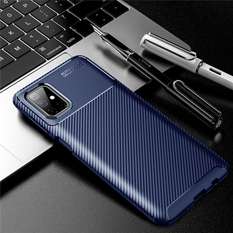 Silikon Hülle Handyhülle Gummi Schutzhülle Flexible Tasche Köper für Samsung Galaxy M51 Blau