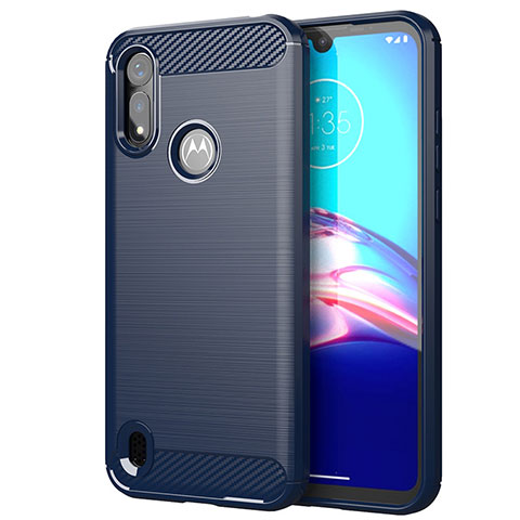 Silikon Hülle Handyhülle Gummi Schutzhülle Flexible Tasche Line für Motorola Moto E6s (2020) Blau