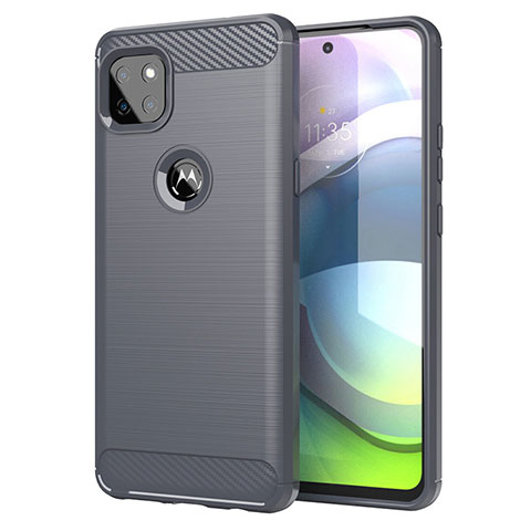 Silikon Hülle Handyhülle Gummi Schutzhülle Flexible Tasche Line für Motorola Moto G 5G Grau