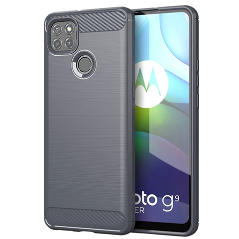 Silikon Hülle Handyhülle Gummi Schutzhülle Flexible Tasche Line für Motorola Moto G9 Power Grau