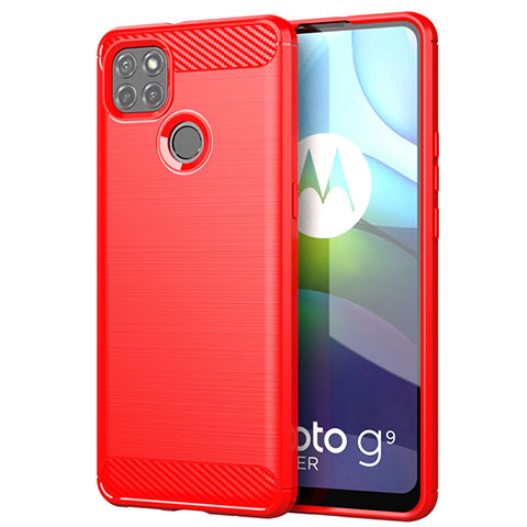 Silikon Hülle Handyhülle Gummi Schutzhülle Flexible Tasche Line für Motorola Moto G9 Power Rot