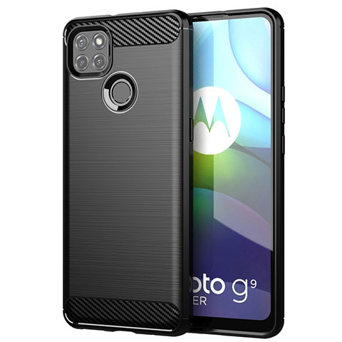 Silikon Hülle Handyhülle Gummi Schutzhülle Flexible Tasche Line für Motorola Moto G9 Power Schwarz