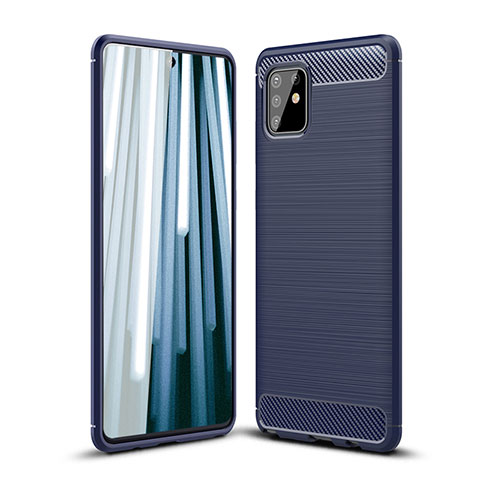 Silikon Hülle Handyhülle Gummi Schutzhülle Flexible Tasche Line WL1 für Samsung Galaxy Note 10 Lite Blau