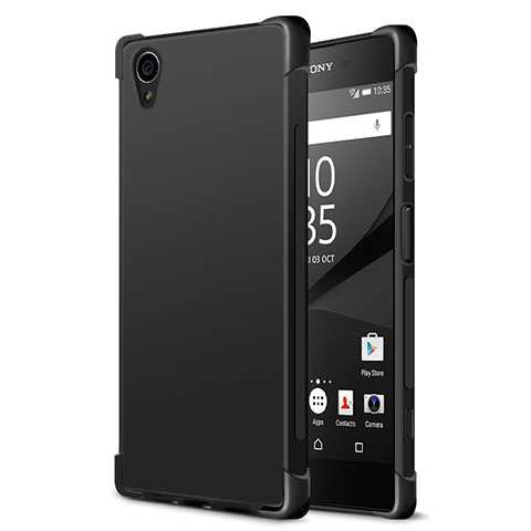 Silikon Hülle Handyhülle Gummi Schutzhülle für Sony Xperia XA1 Plus Schwarz