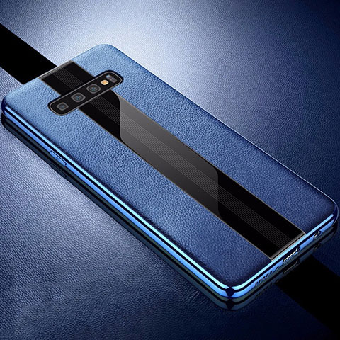 Silikon Hülle Handyhülle Gummi Schutzhülle Leder Tasche A01 für Samsung Galaxy S10 5G Blau