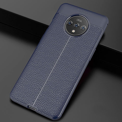 Silikon Hülle Handyhülle Gummi Schutzhülle Leder Tasche für OnePlus 7T Blau