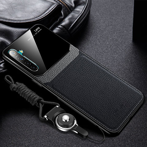 Silikon Hülle Handyhülle Gummi Schutzhülle Leder Tasche für Realme XT Schwarz