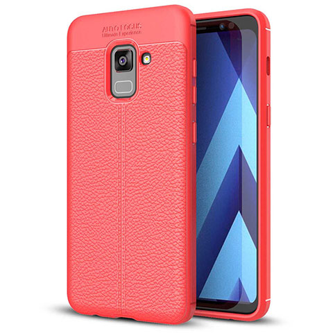 Silikon Hülle Handyhülle Gummi Schutzhülle Leder Tasche für Samsung Galaxy A5 (2018) A530F Rot