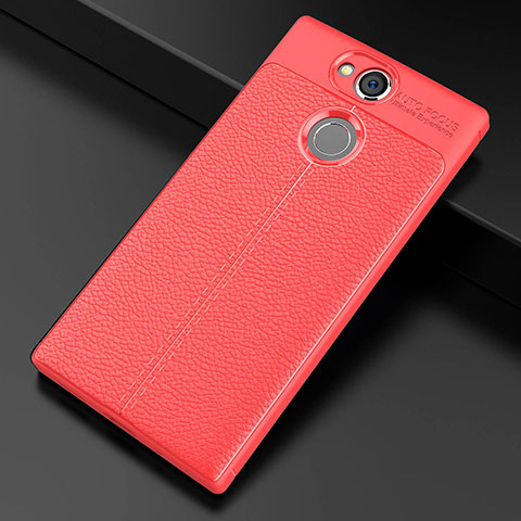 Silikon Hülle Handyhülle Gummi Schutzhülle Leder Tasche für Sony Xperia XA2 Ultra Rot