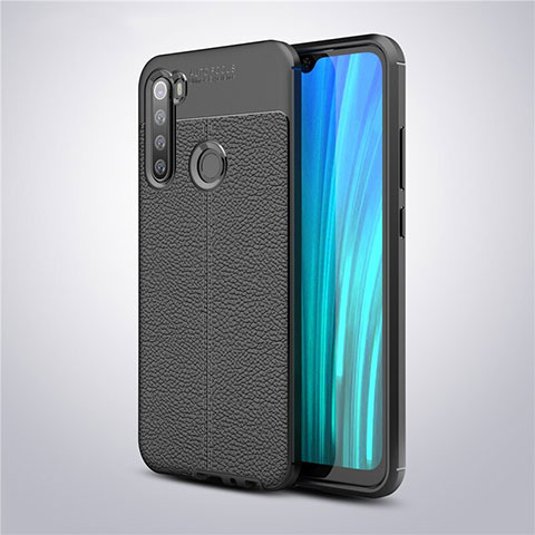 Silikon Hülle Handyhülle Gummi Schutzhülle Leder Tasche für Xiaomi Redmi Note 8 (2021) Schwarz