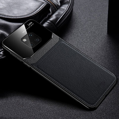 Silikon Hülle Handyhülle Gummi Schutzhülle Leder Tasche H01 für Huawei Mate 20 Pro Schwarz