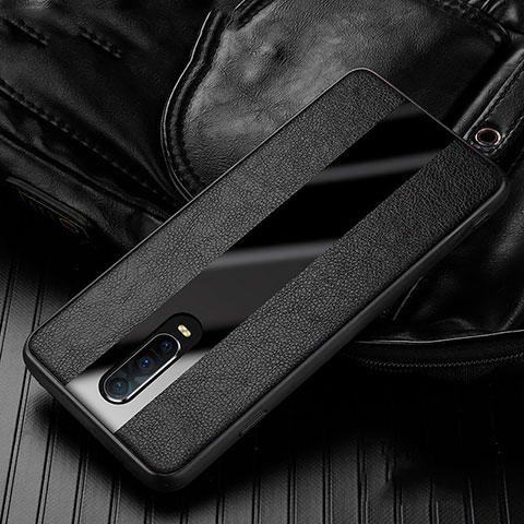 Silikon Hülle Handyhülle Gummi Schutzhülle Leder Tasche H01 für Oppo RX17 Pro Schwarz