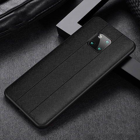 Silikon Hülle Handyhülle Gummi Schutzhülle Leder Tasche H03 für Huawei Mate 20 Pro Schwarz